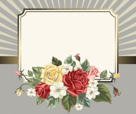 Valentines day rose frame vintage vector 04