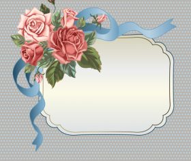 Valentines day rose frame vintage vector 05