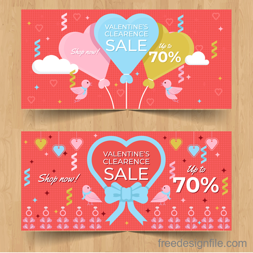 Valentines day sale discount coupon vector 01