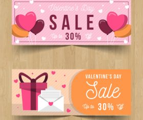 Valentines day sale discount coupon vector 02