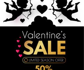 Valentines day sale discount poster vectors 01