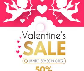 Valentines day sale discount poster vectors 03