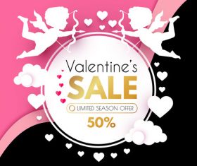 Valentines day sale discount poster vectors 04
