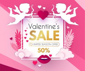 Valentines day sale discount poster vectors 05