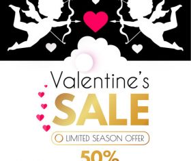 Valentines day sale discount poster vectors 07