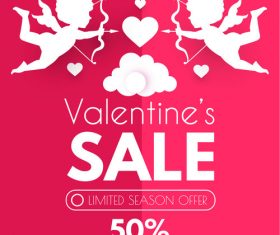 Valentines day sale discount poster vectors 08
