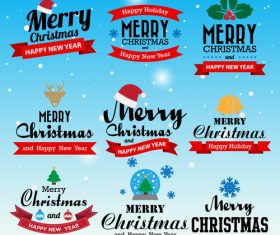 Vector xmas labels vintege design 01