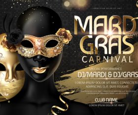 Venice Carnival Music Club Poster Template vector 04