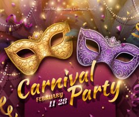 Venice carnival music party poster vector design 05