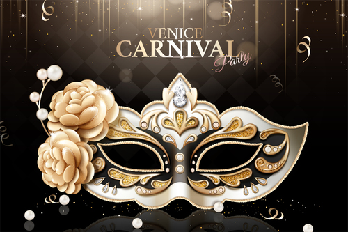 Venice carnival party poster template vectors 02