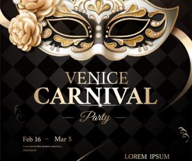 Venice carnival party poster template vectors 03