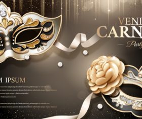 Venice carnival party poster template vectors 05