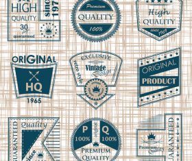 Vintage commodity label vector set 01