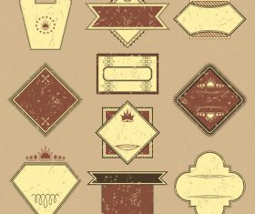 Vintage commodity label vector set 02