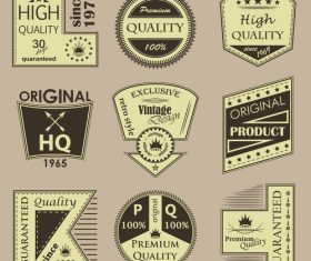 Vintage commodity label vector set 03