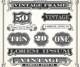 Vintage ribbon banner with frame design vector