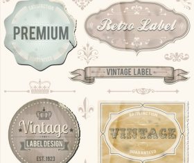 Vintage sticker labels vector material