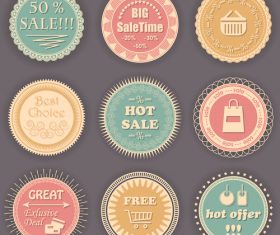 Vintage styles badge design vectors 01