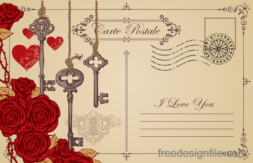 Valentine day postcard Royalty Free Vector Image