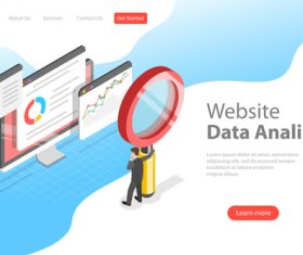Websita data analisys business template vector