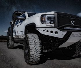 White Dodge Pickup Truck Stock Photo 01