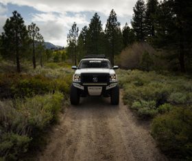 White Dodge Pickup Truck Stock Photo 02