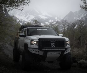 White Dodge Pickup Truck Stock Photo 07