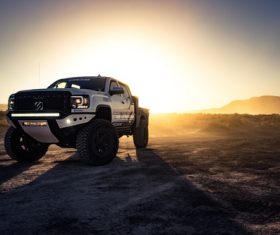 White Dodge Pickup Truck Stock Photo 09