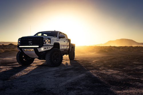 White Dodge Pickup Truck Stock Photo 09