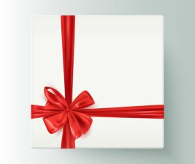 White gift boxs with red bows vector