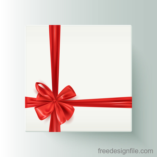White gift boxs with red bows vector