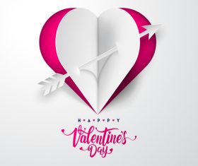 White paper Valentines day card vectors