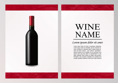 Wine flyer cover vector template