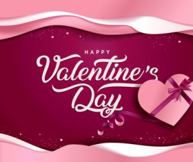 Wine red Valentines day card vector 01