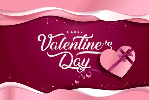 Wine red Valentines day card vector 01