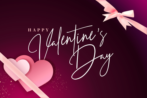 Wine red Valentines day card vector 02