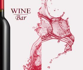 Wine splash background design vector 01
