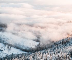 Winter Mountains Scenery Vertical Stock Photo