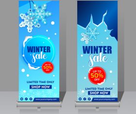 Winter roll vertical banners vector 02