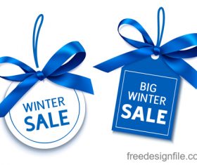 Winter sale tags design vector