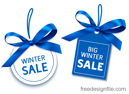 Winter sale tags design vector