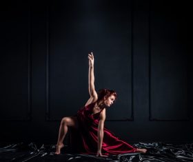 Woman performing on stage Stock Photo