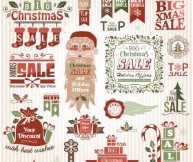 Xmas logo sale color vector material 03