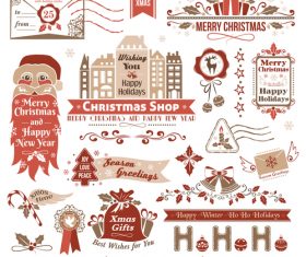 Xmas logo with decor border vector