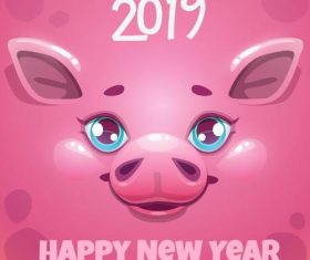 Year of the pig 2019 background vector