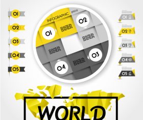Yellow infographic template with ring vector