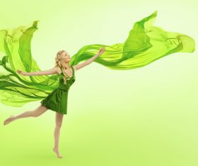 Young Woman in Fashion Shiny Dress Stock Photo 03