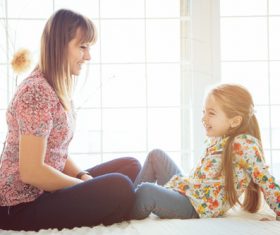 Young mother and daughter Stock Photo 02