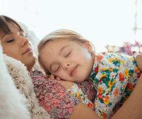 Young mother and daughter Stock Photo 04