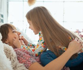 Young mother and daughter Stock Photo 05
